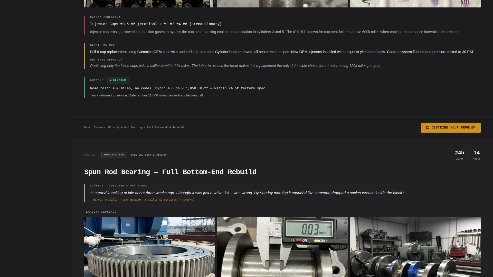 Diesel Mechanic Portfolio & Gallery Landing Page
