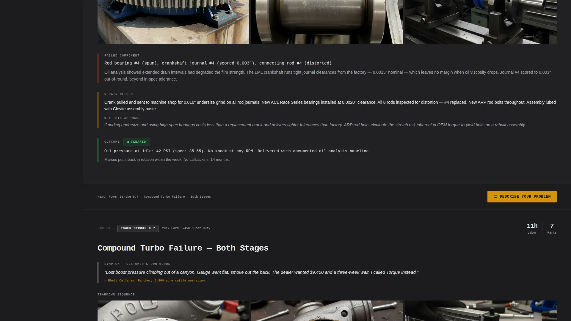 Diesel Mechanic Portfolio & Gallery Landing Page
