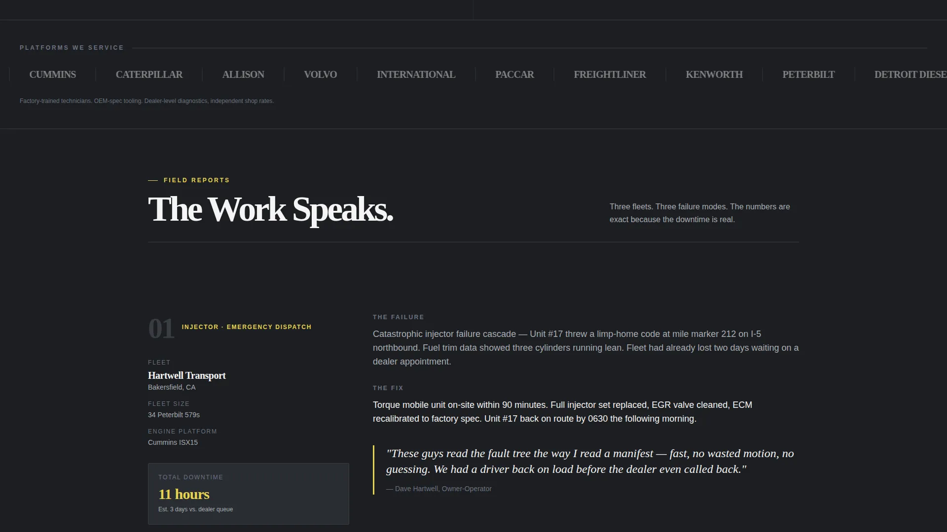 Diesel Mechanic Fleet Quote Landing Page Template
