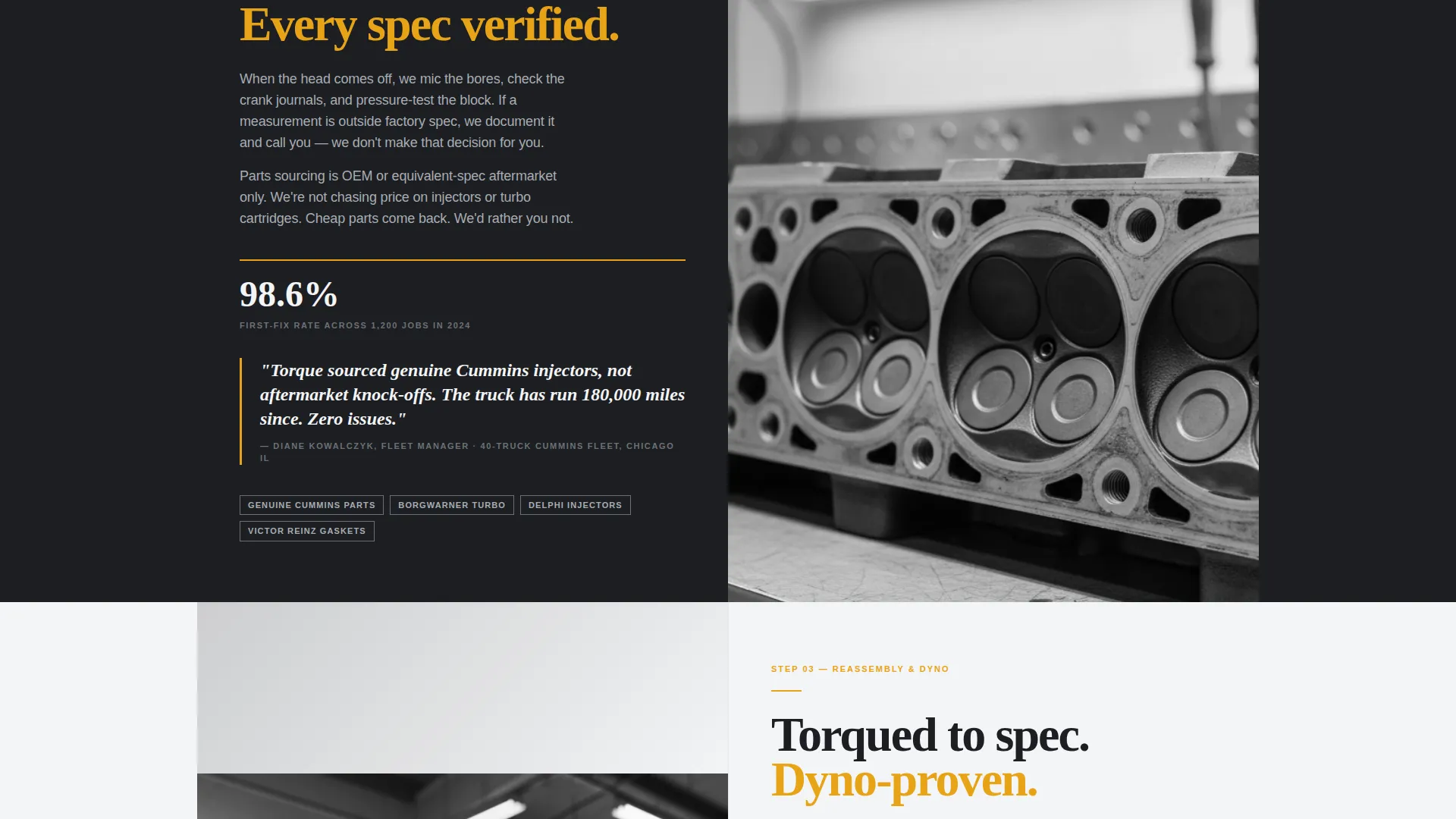Authoritative Diesel Repair Landing Page Template