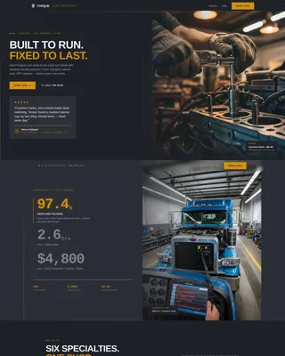 Diesel Mechanic Service Landing Page Template