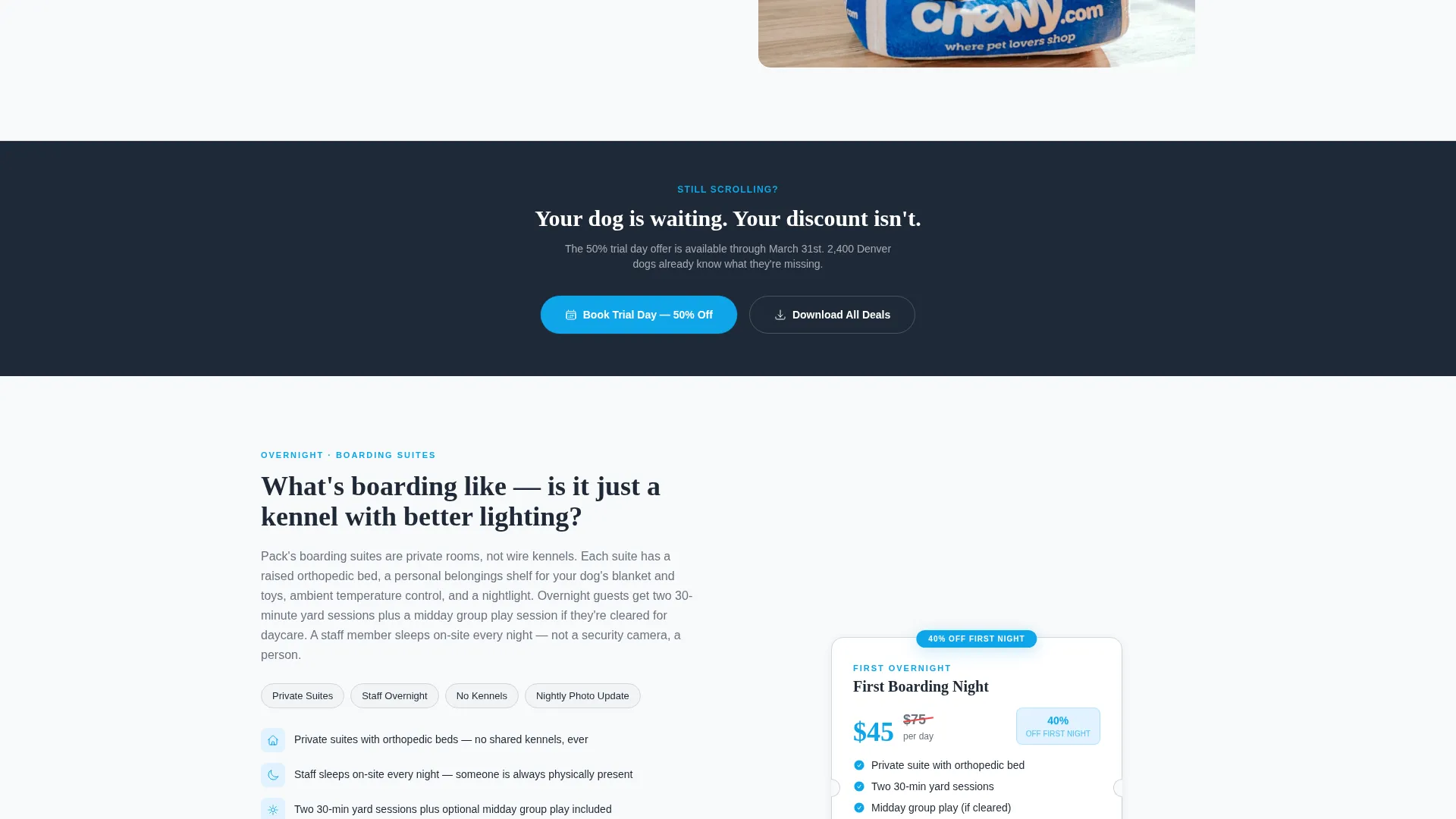Premium Dog Daycare Coupon & Discount Landing Page