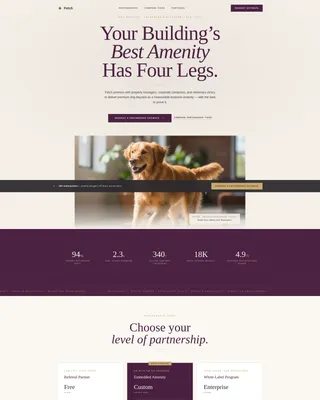 Editorial Dog Daycare Partnership Landing Page Template