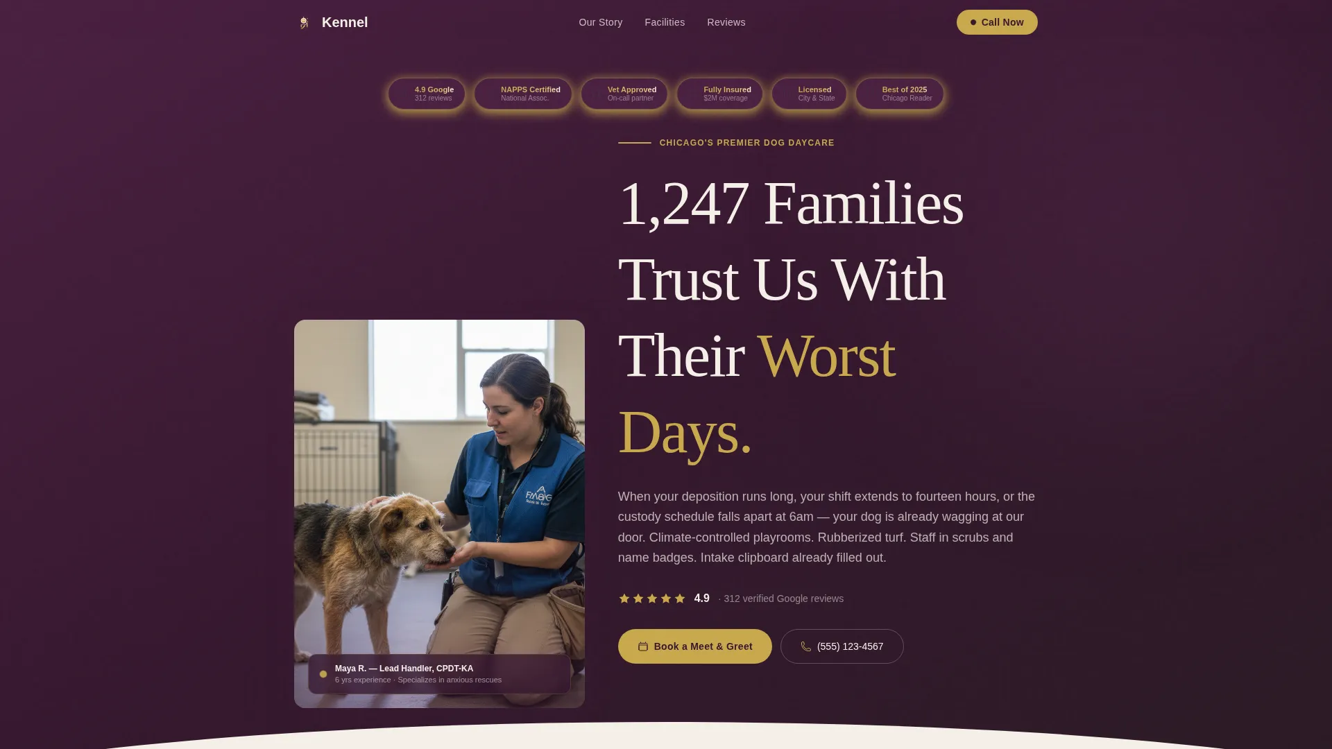 Dog Daycare Booking Landing Page Template