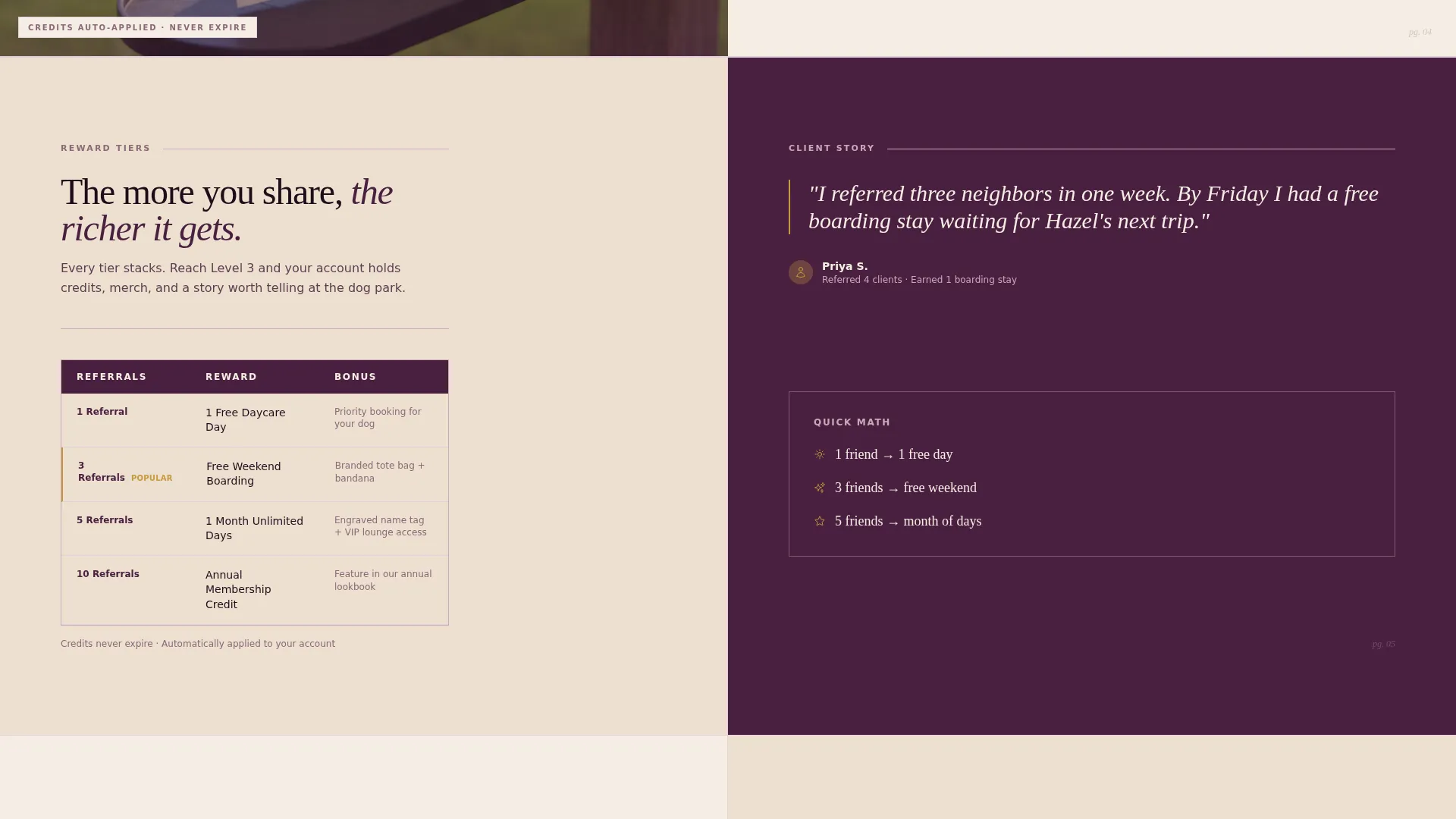 Dog Daycare Referral Program Landing Page Template
