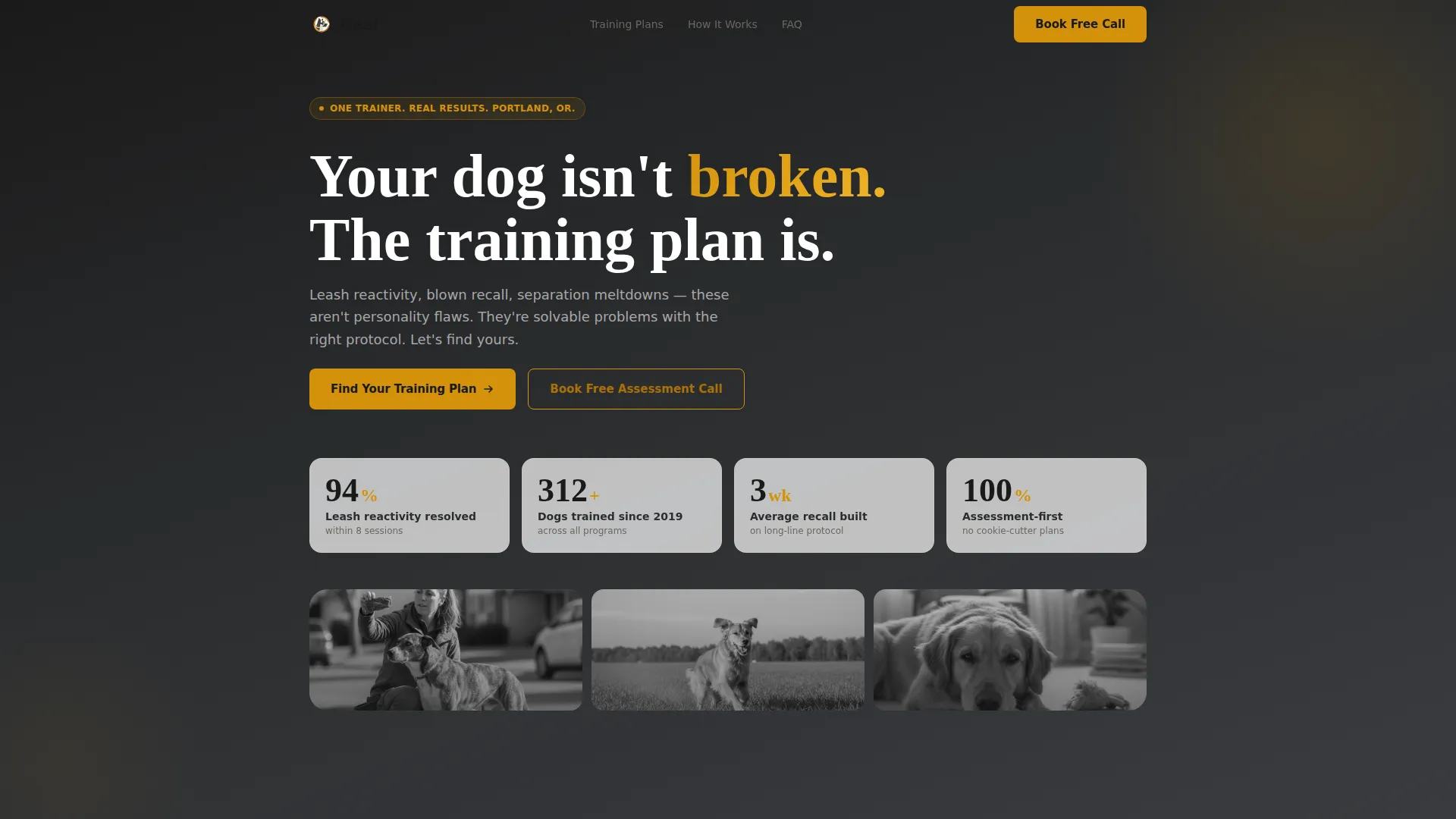 Dog Trainer Landing Page Template | Booking & Comparison
