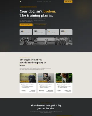 Dog Trainer Landing Page Template | Booking & Comparison