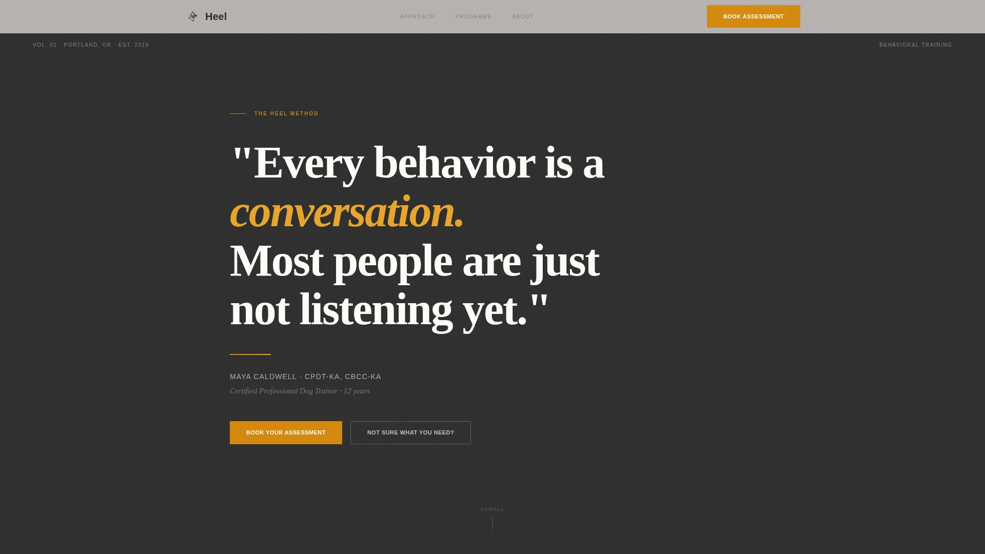 Dog Trainer Landing Page Template | Editorial Style