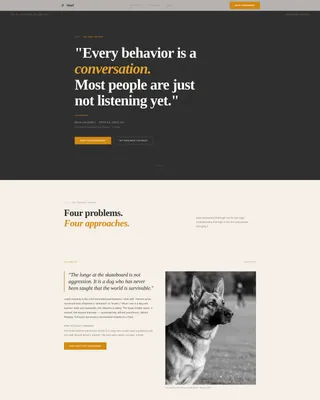 Dog Trainer Landing Page Template | Editorial Style