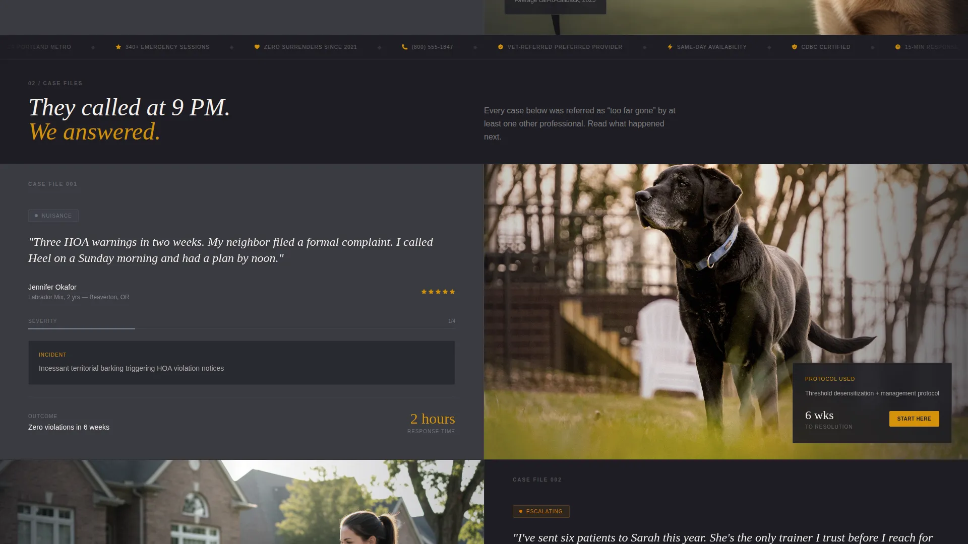 Dog Trainer Emergency Service Landing Page Template