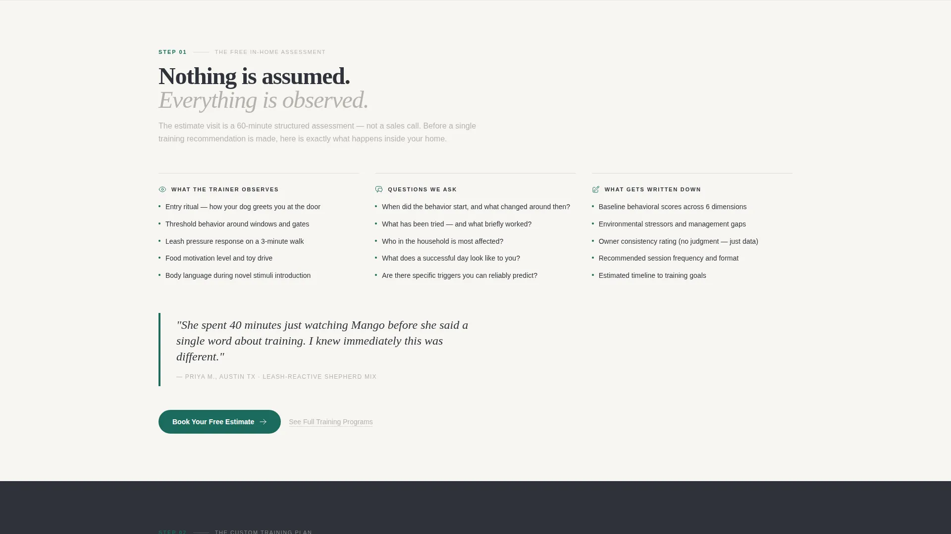 Dog Trainer Landing Page Template | Free Estimate