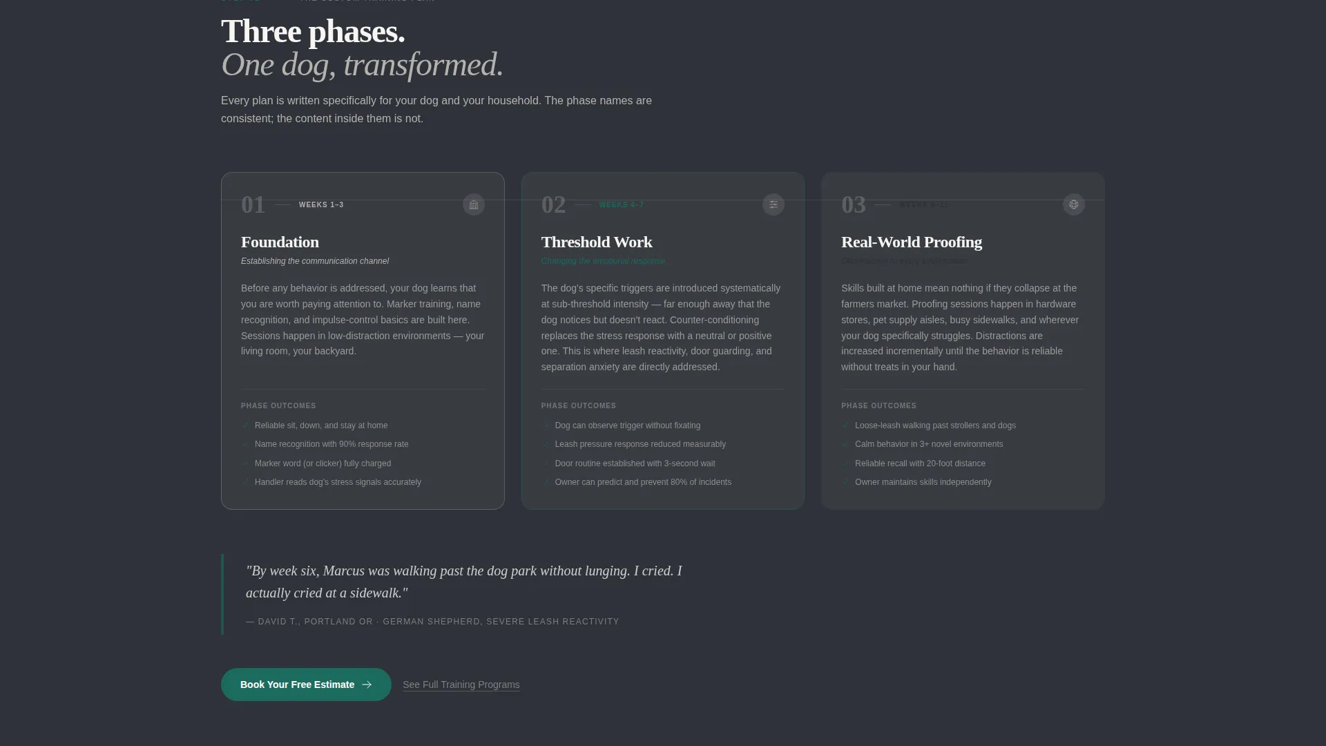 Dog Trainer Landing Page Template | Free Estimate