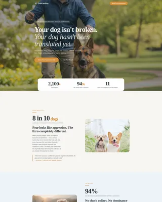 Dog Trainer Landing Page Template | Lead Gen