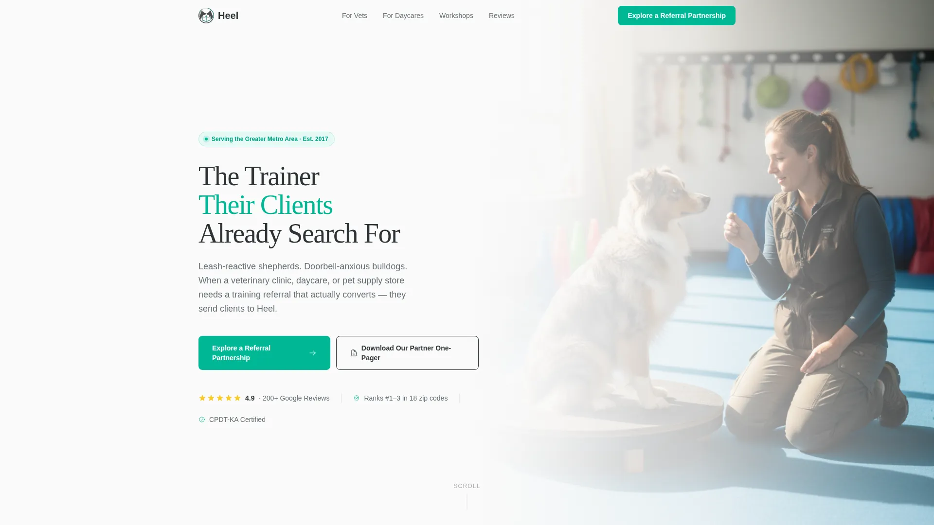 Certified Dog Training Landing Page Template