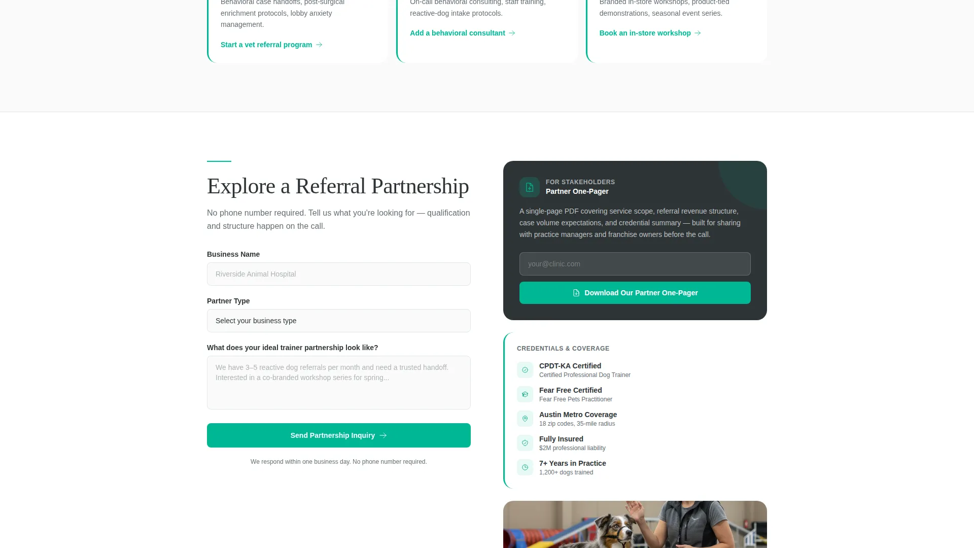 Certified Dog Training Landing Page Template