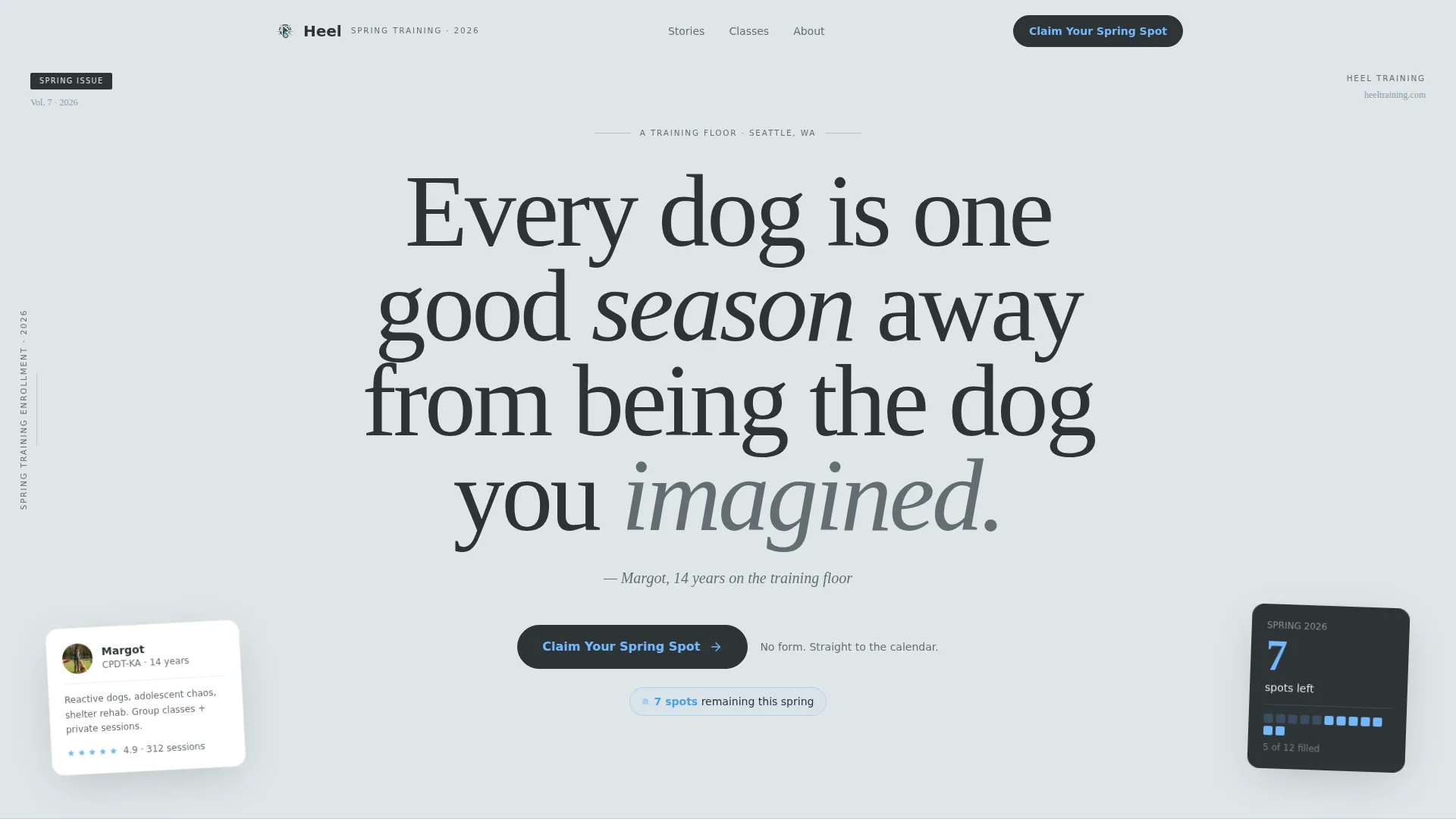 Dog Trainer Seasonal Promotion Landing Page Template
