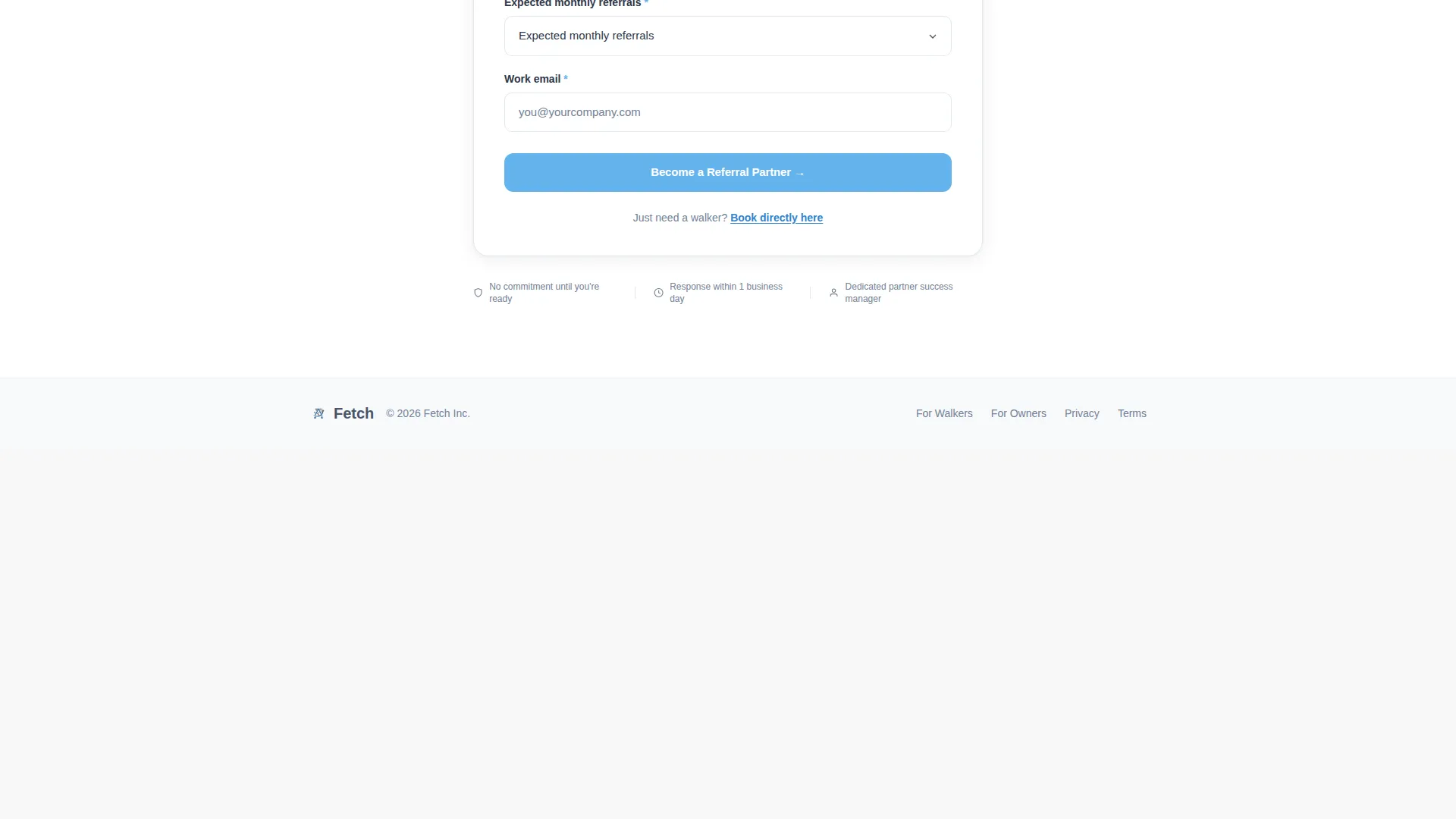Dog Walker & Pet Sitter Booking Landing Page
