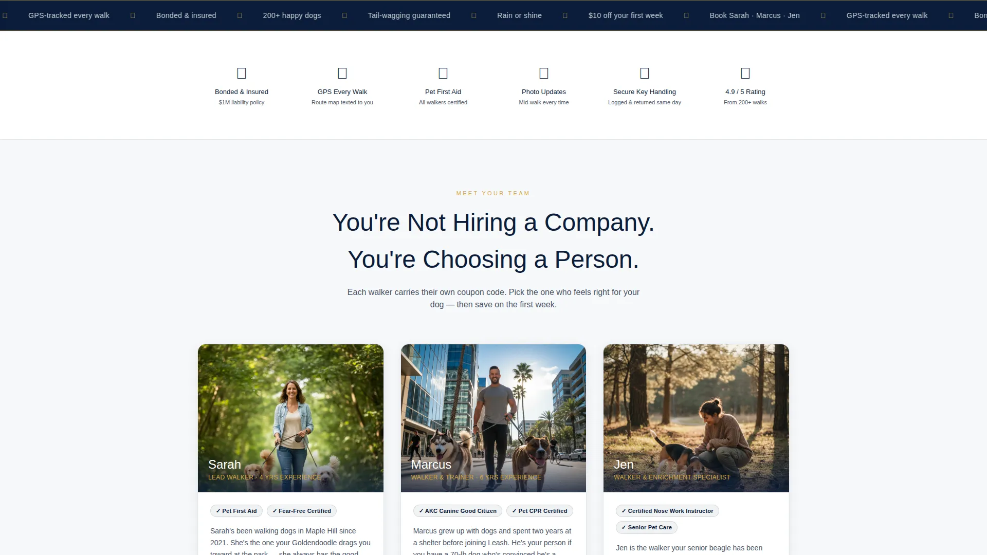 Dog Walker Coupon & Discount Landing Page Template