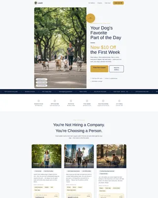 Dog Walker Coupon & Discount Landing Page Template
