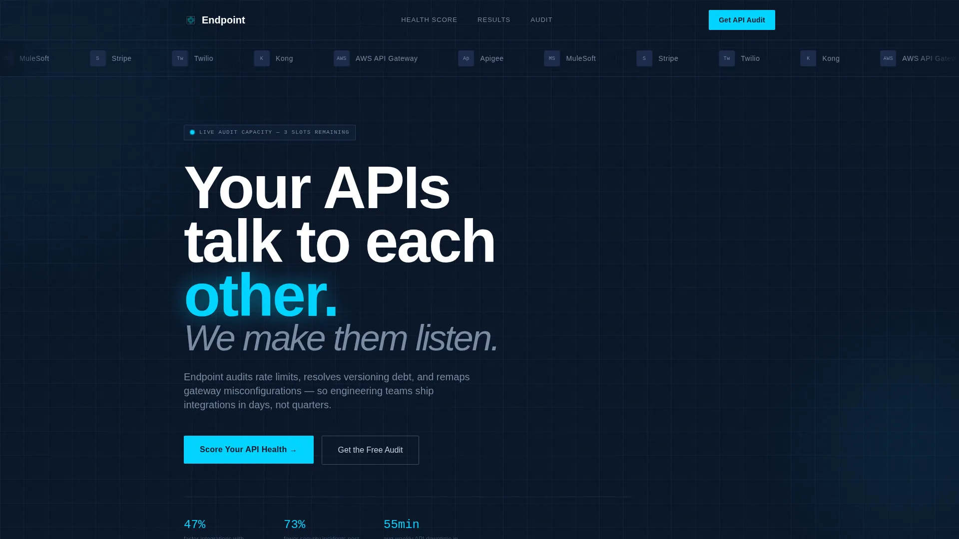 API Management Technology Booking Website Template