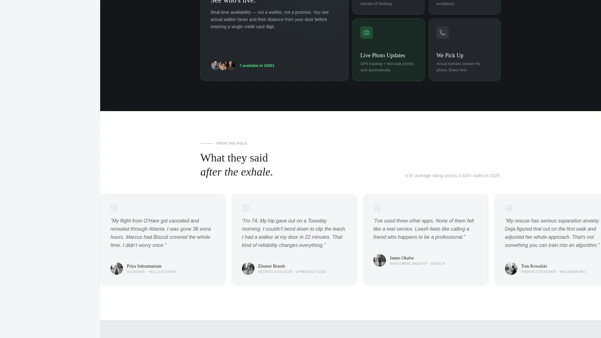 Same-Day Dog Walker Landing Page Template