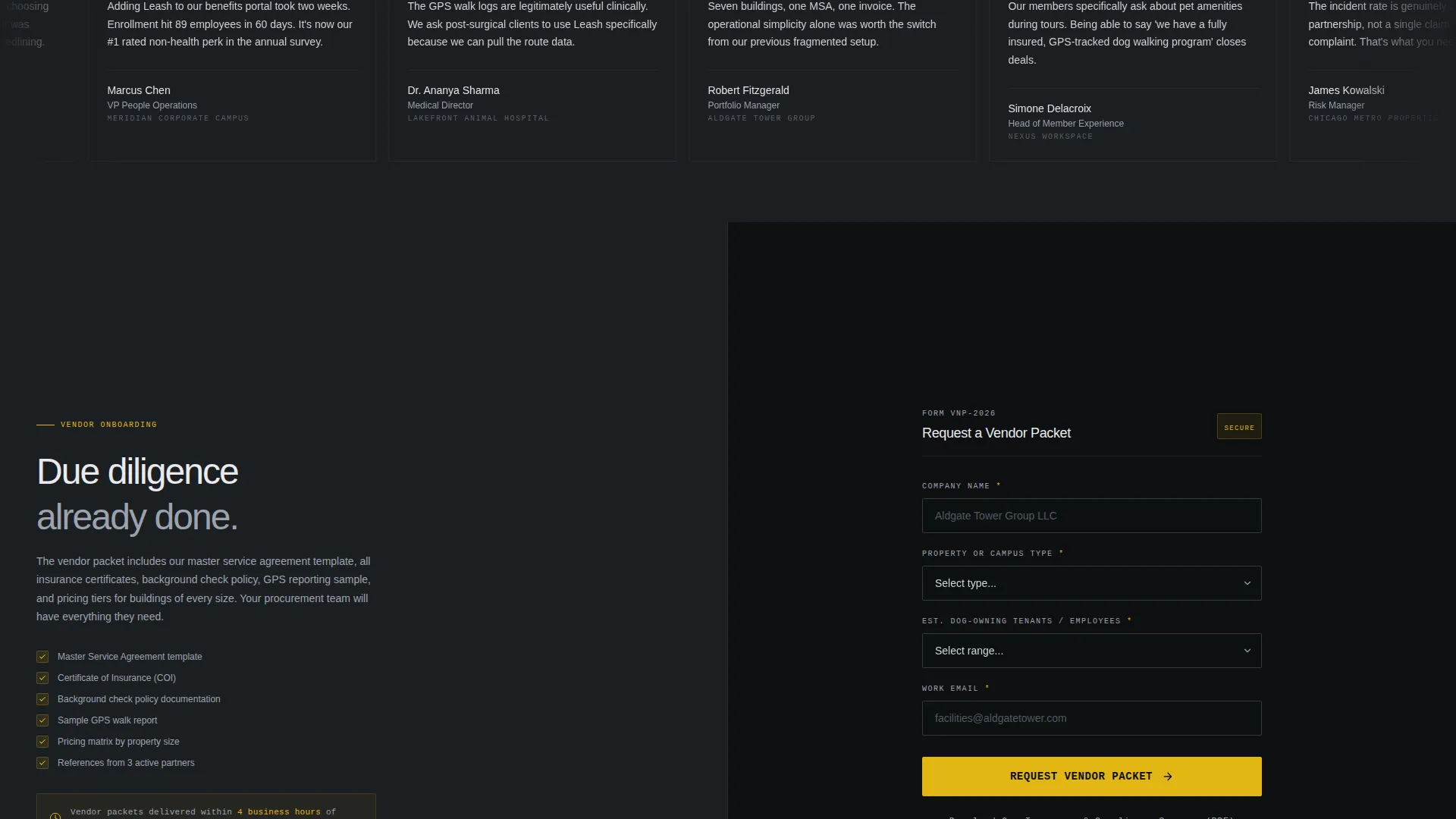 Precision Dog Walking B2B Landing Page Template