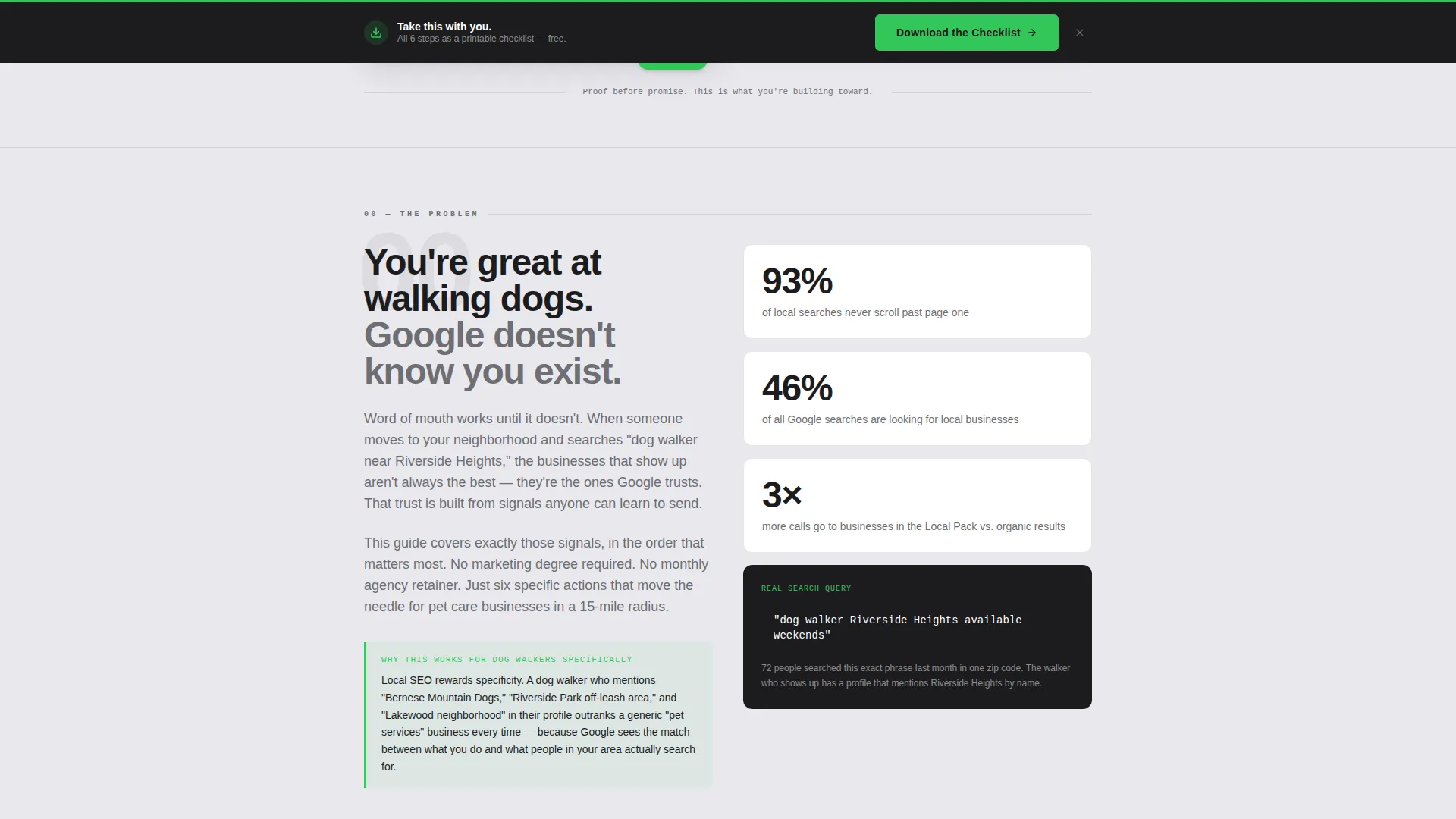 Dog Walker Local SEO Landing Page Template