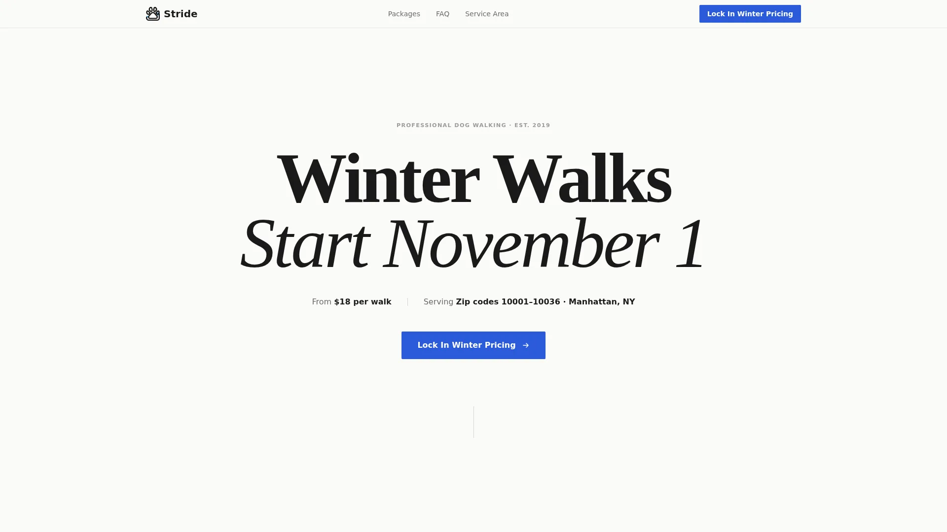 Seasonal Dog Walking Landing Page Template