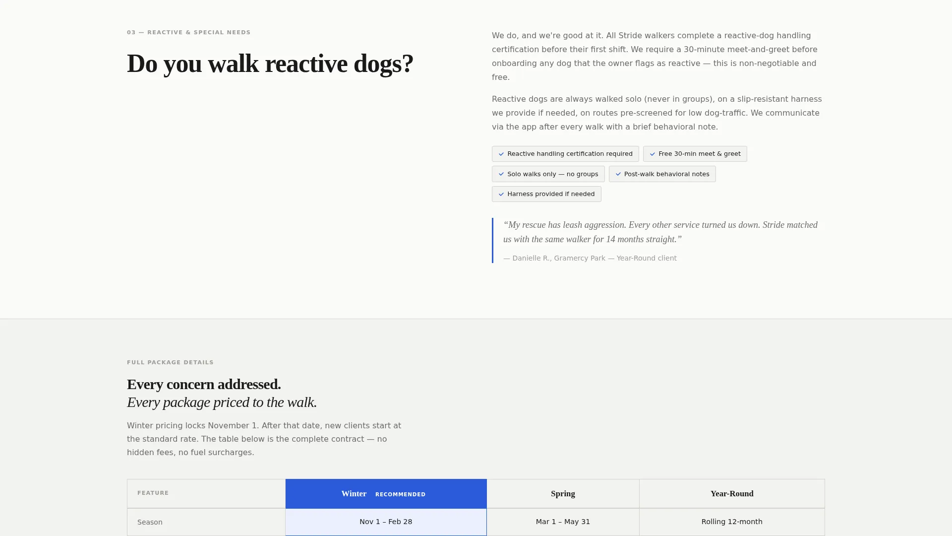Seasonal Dog Walking Landing Page Template