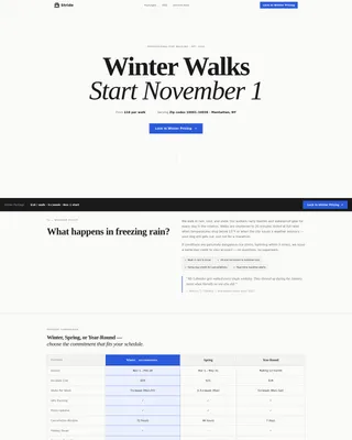 Seasonal Dog Walking Landing Page Template