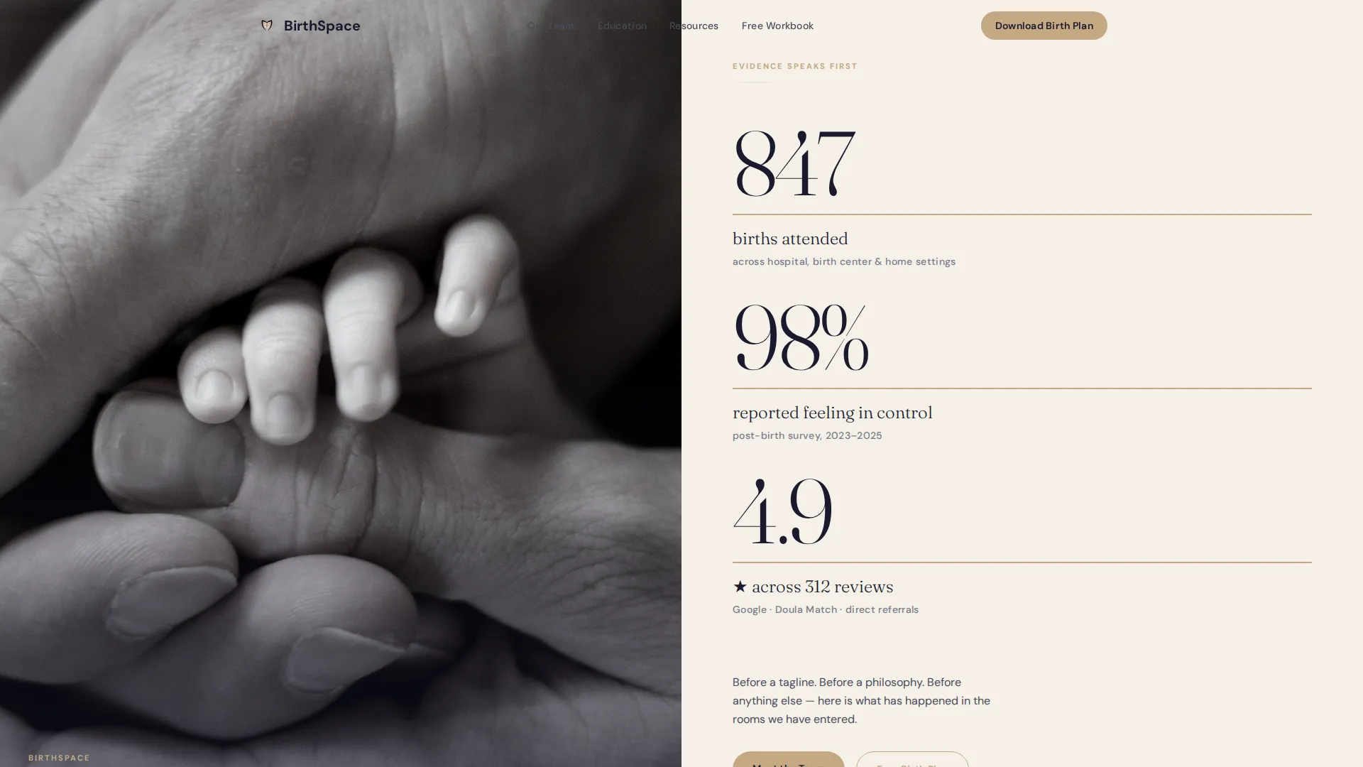 Doula Landing Page Template for Birth Coaches