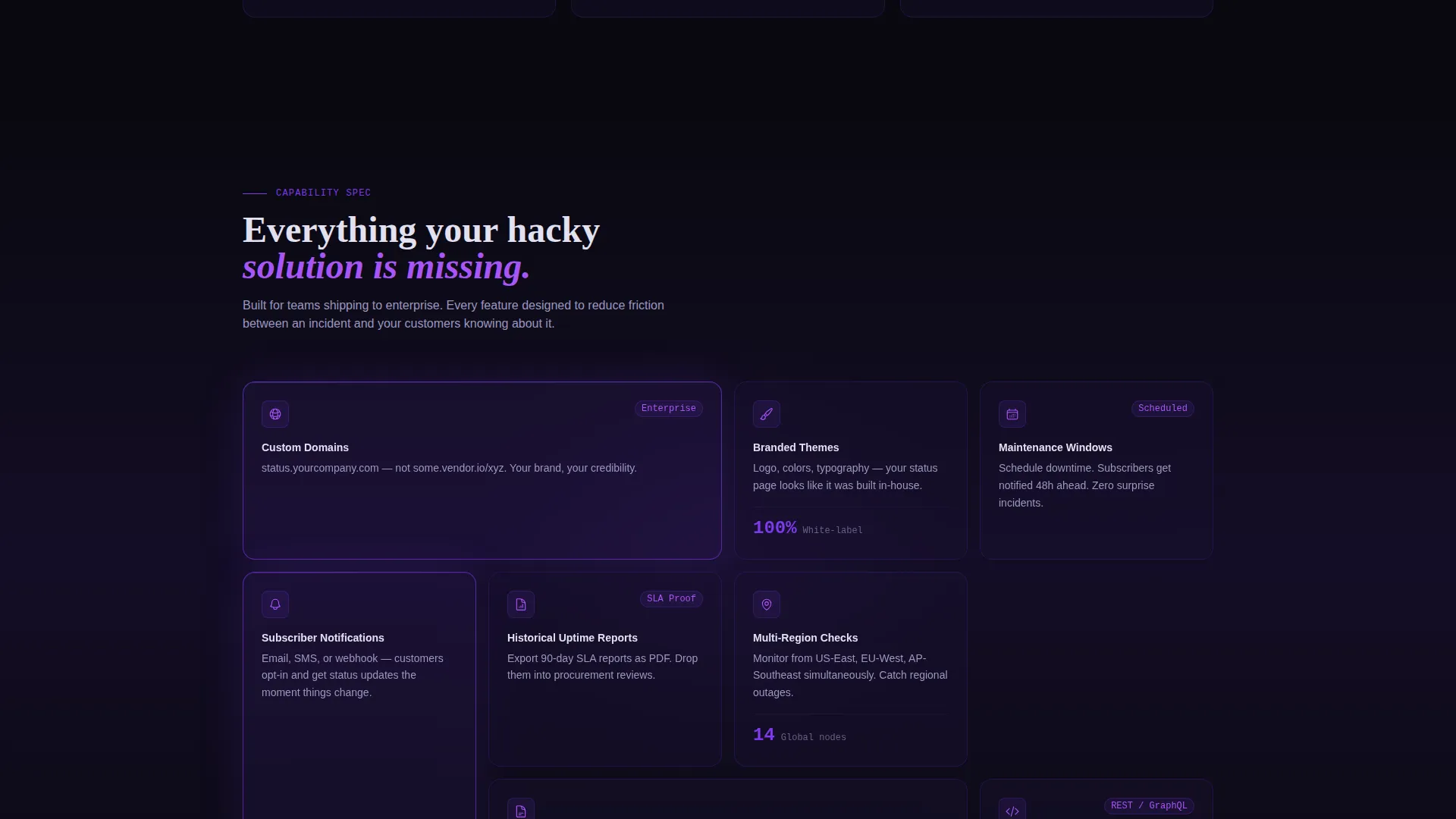 Status & Monitoring Professional Website Template