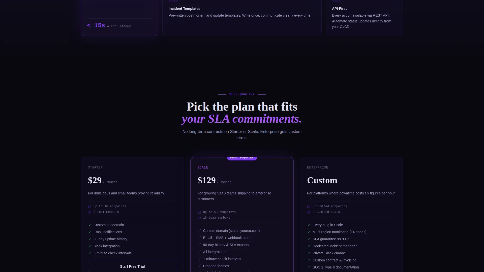 Status & Monitoring Professional Website Template