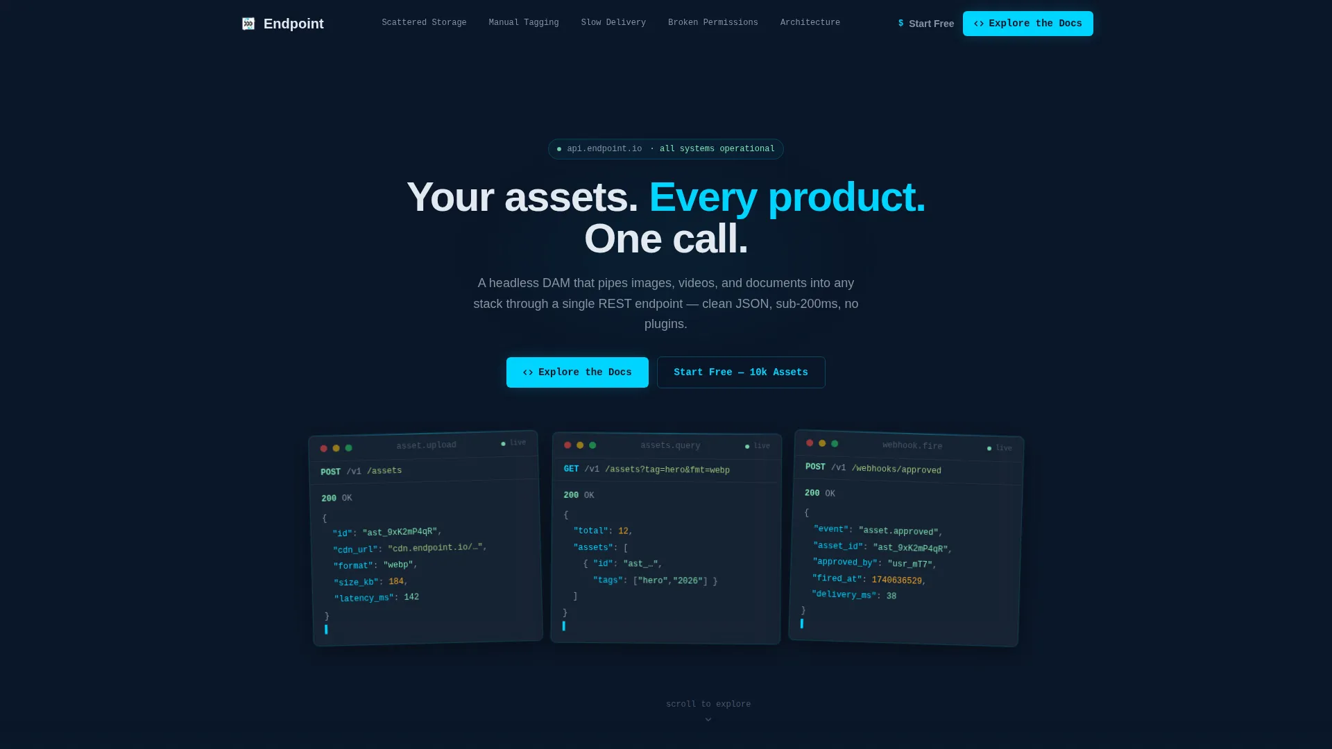 API-First DAM Landing Page Template