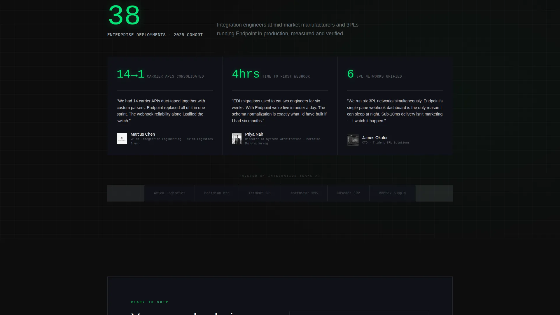 API-First Supply Chain Landing Page Template
