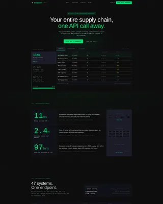 API-First Supply Chain Landing Page Template