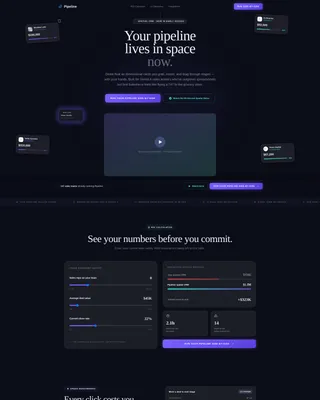 AR CRM Landing Page Template | Glassmorphic Scroll Reveal