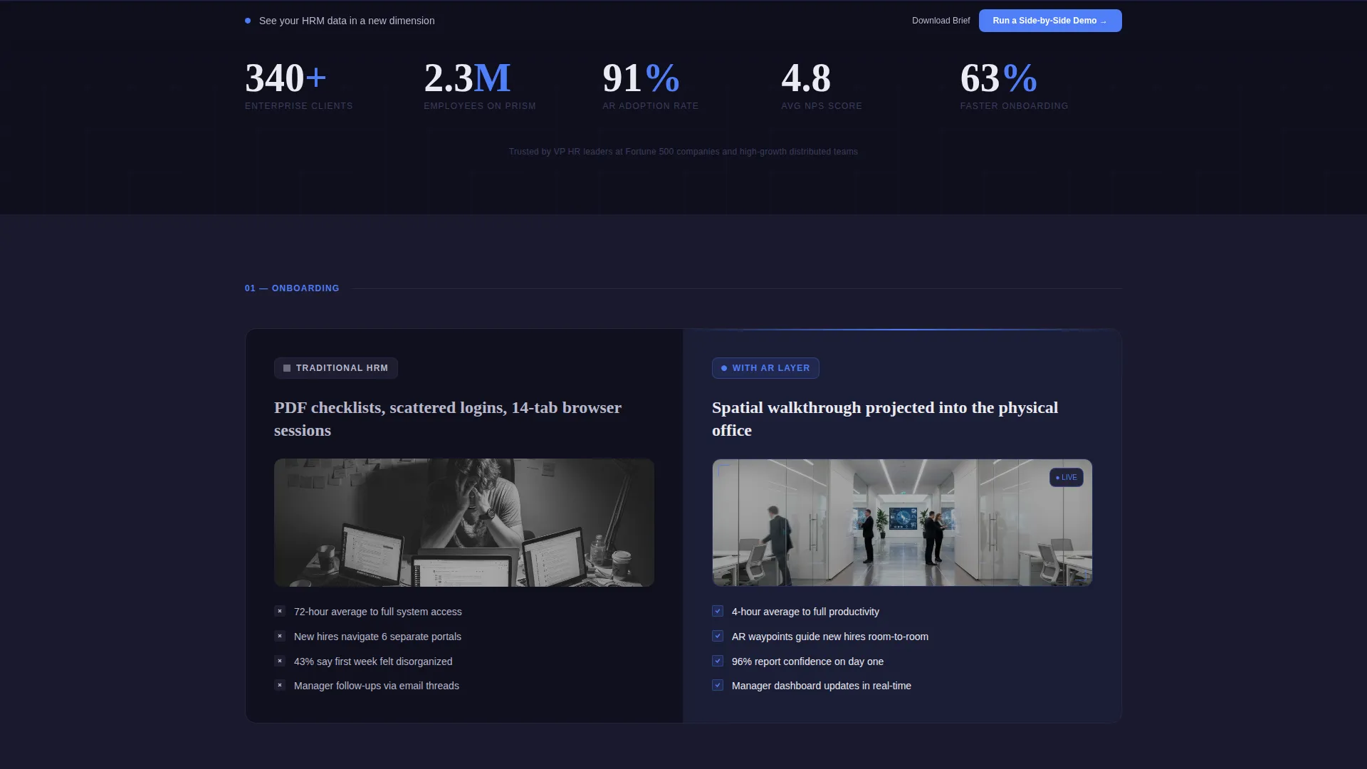 AR-Enhanced HRM Landing Page Template