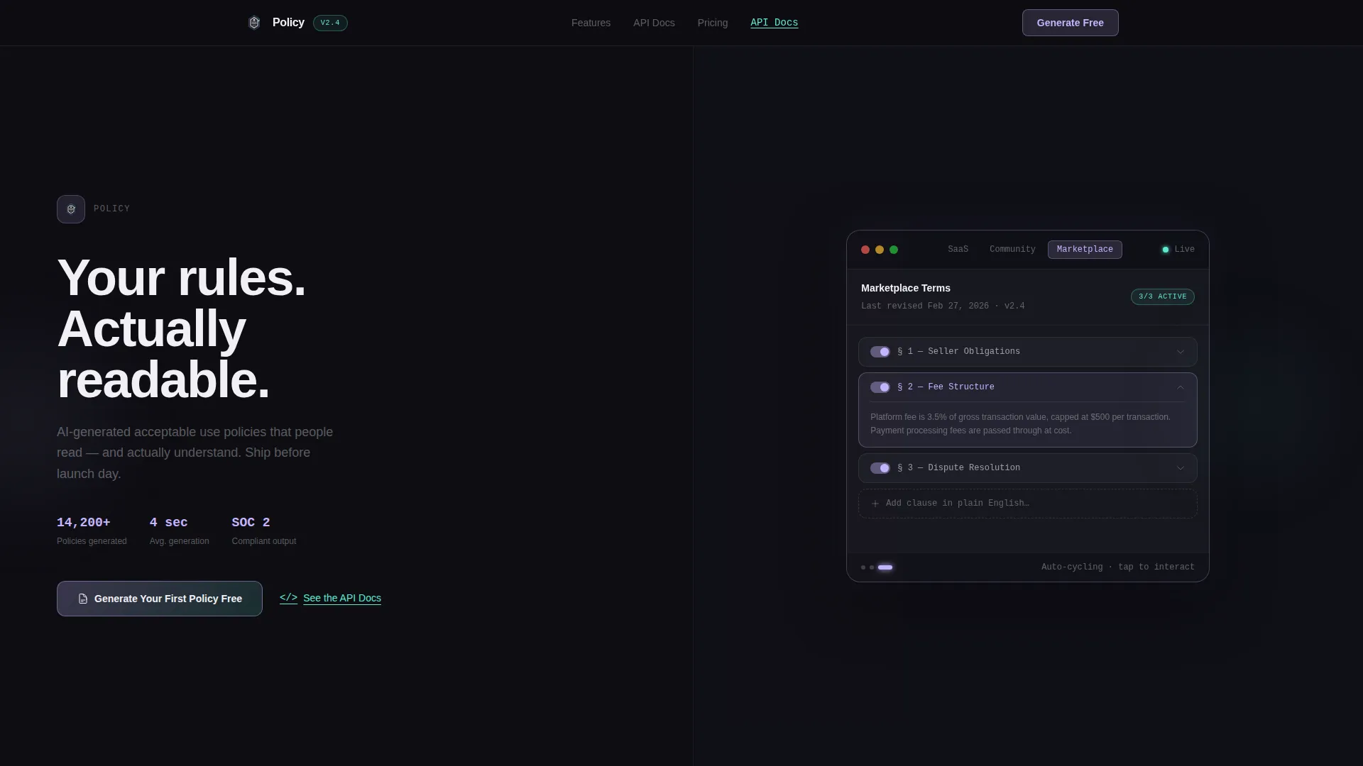 Interactive Acceptableuse Landing Page Template