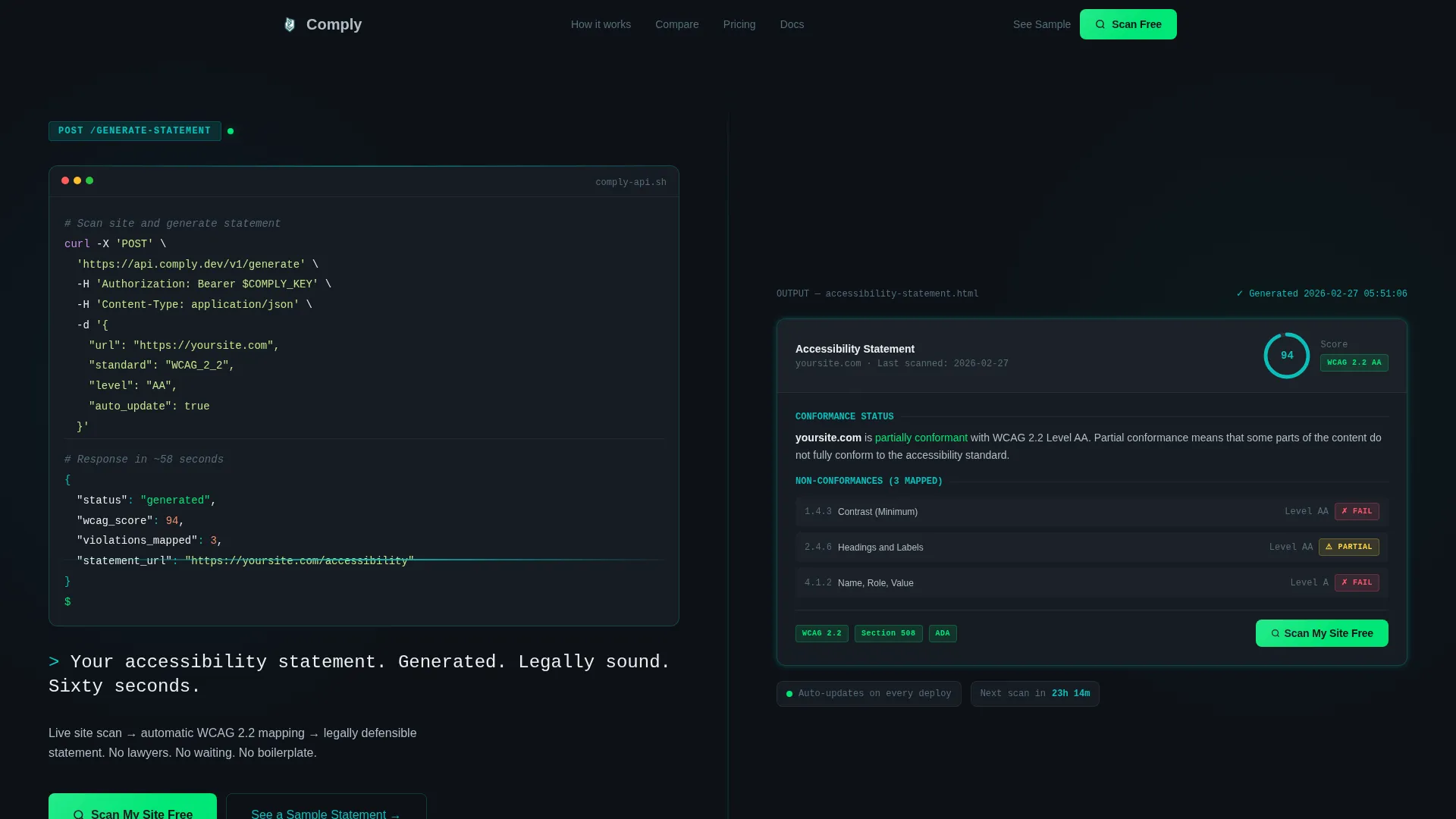Accessibility Statement Landing Page Template