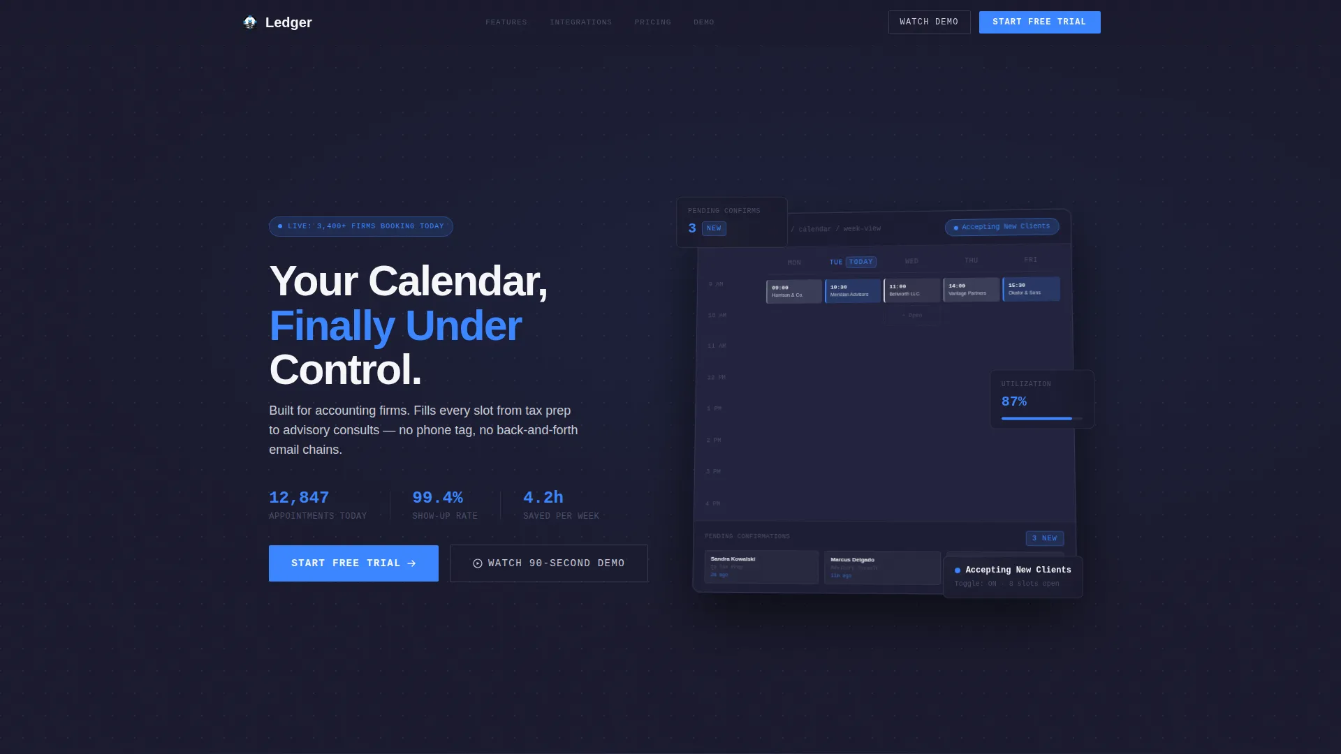 Accounting Booking System Landing Page Template