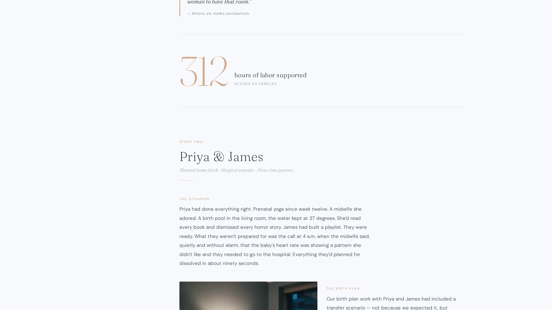Doula Testimonials Landing Page Template