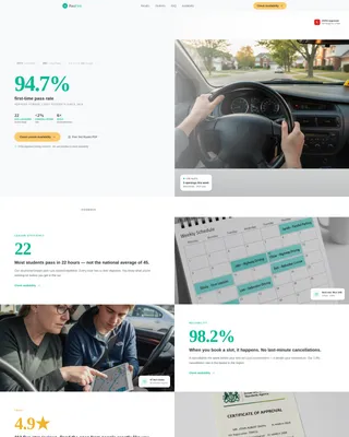 Driving Instructor Booking Landing Page Template