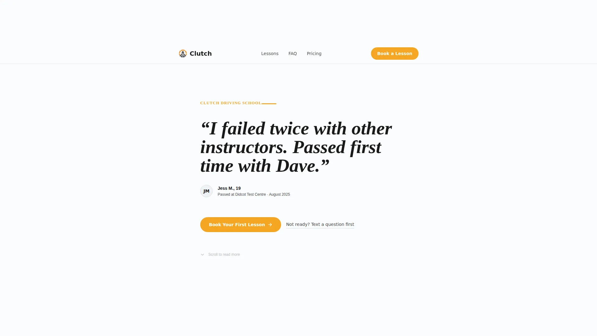 Driving Instructor Landing Page Template