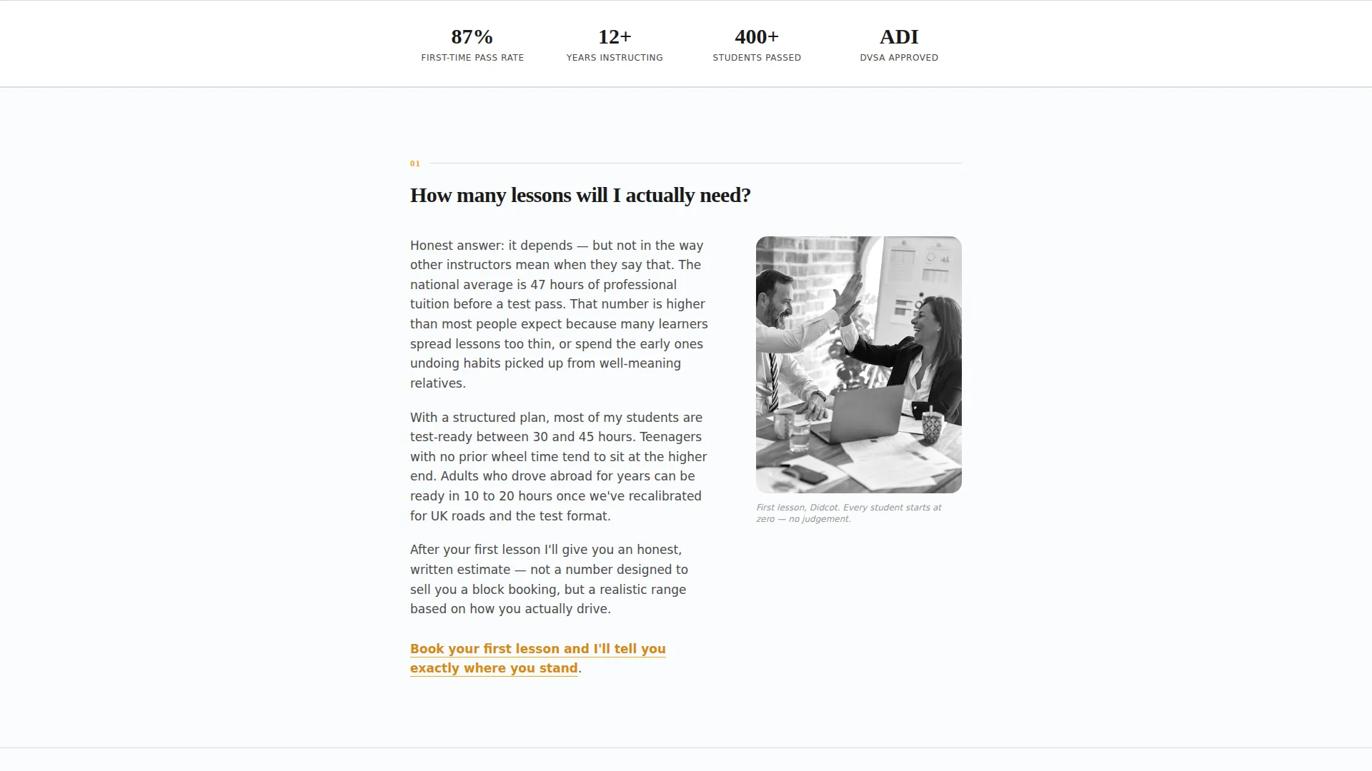 Driving Instructor Landing Page Template