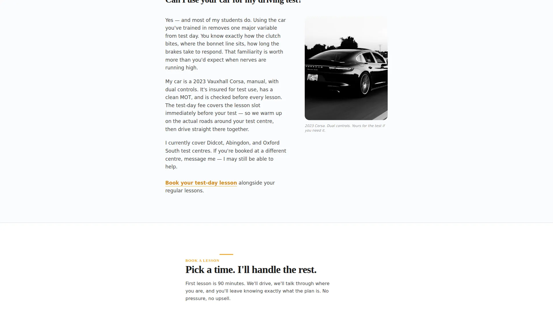 Driving Instructor Landing Page Template