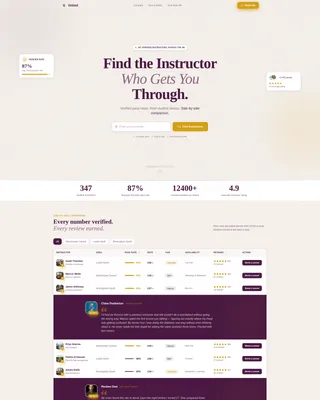 Driving Instructor Reviews & Comparison Landing Page