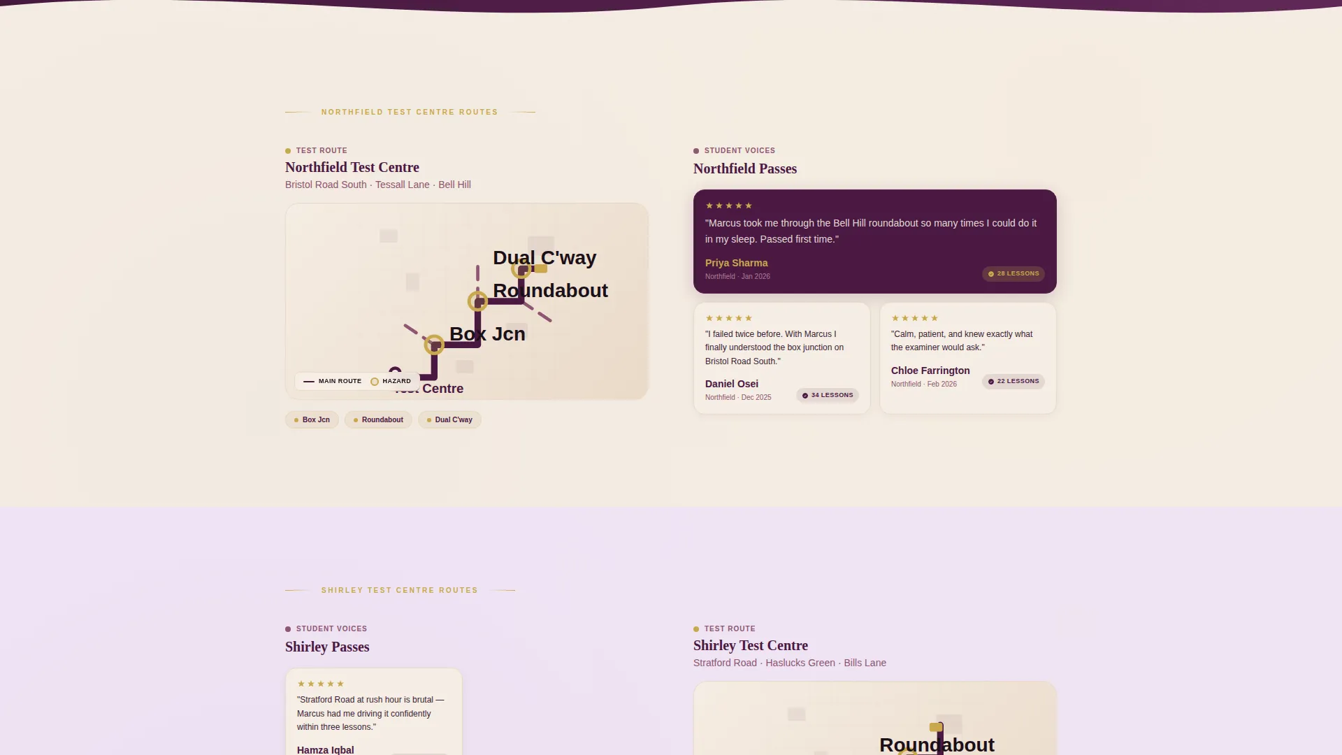 Driving Instructor Service Area Landing Page Template
