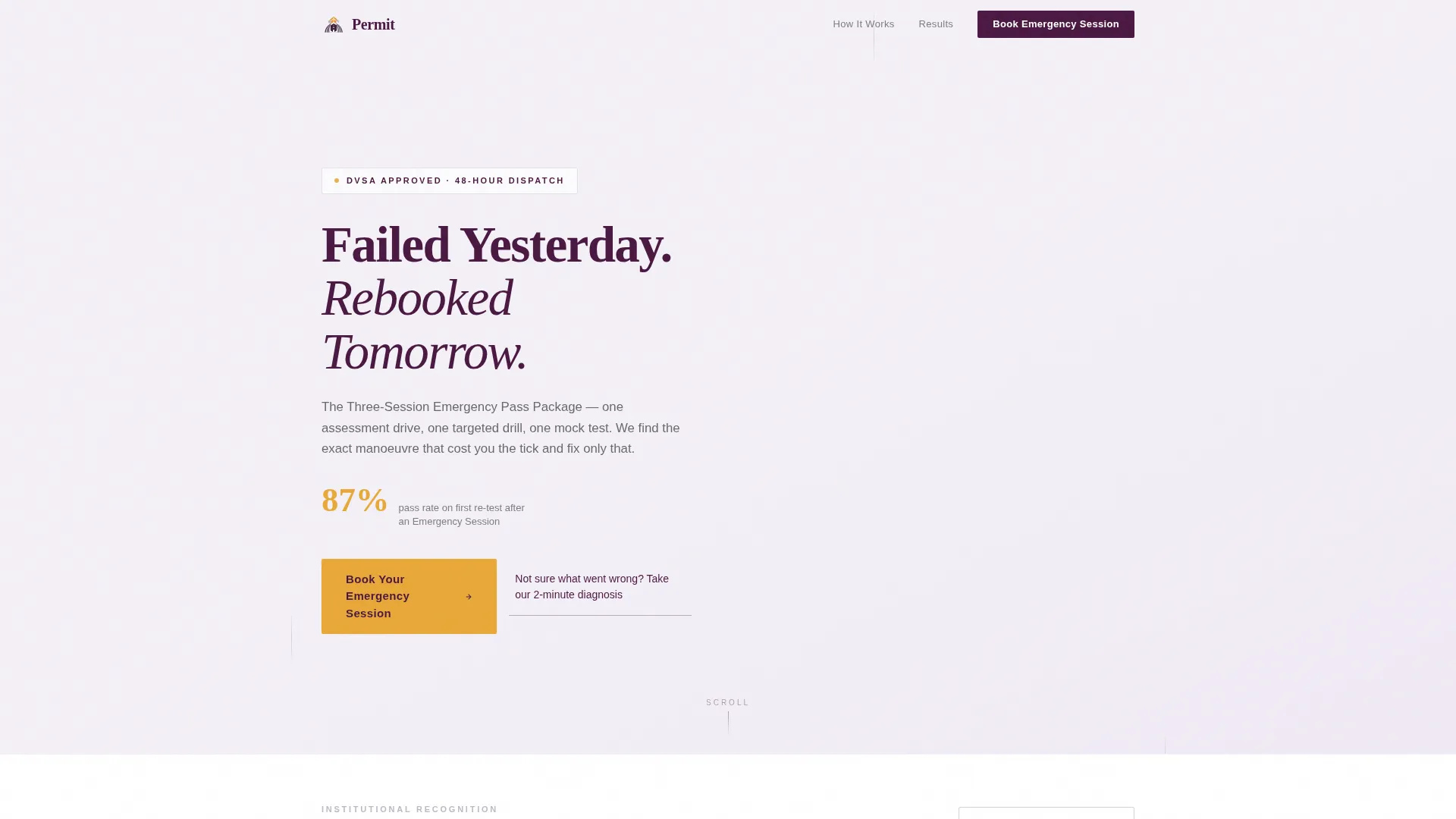 Driving School Emergency Session Landing Page Template