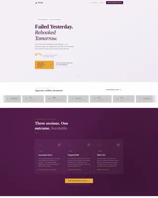 Driving School Emergency Session Landing Page Template